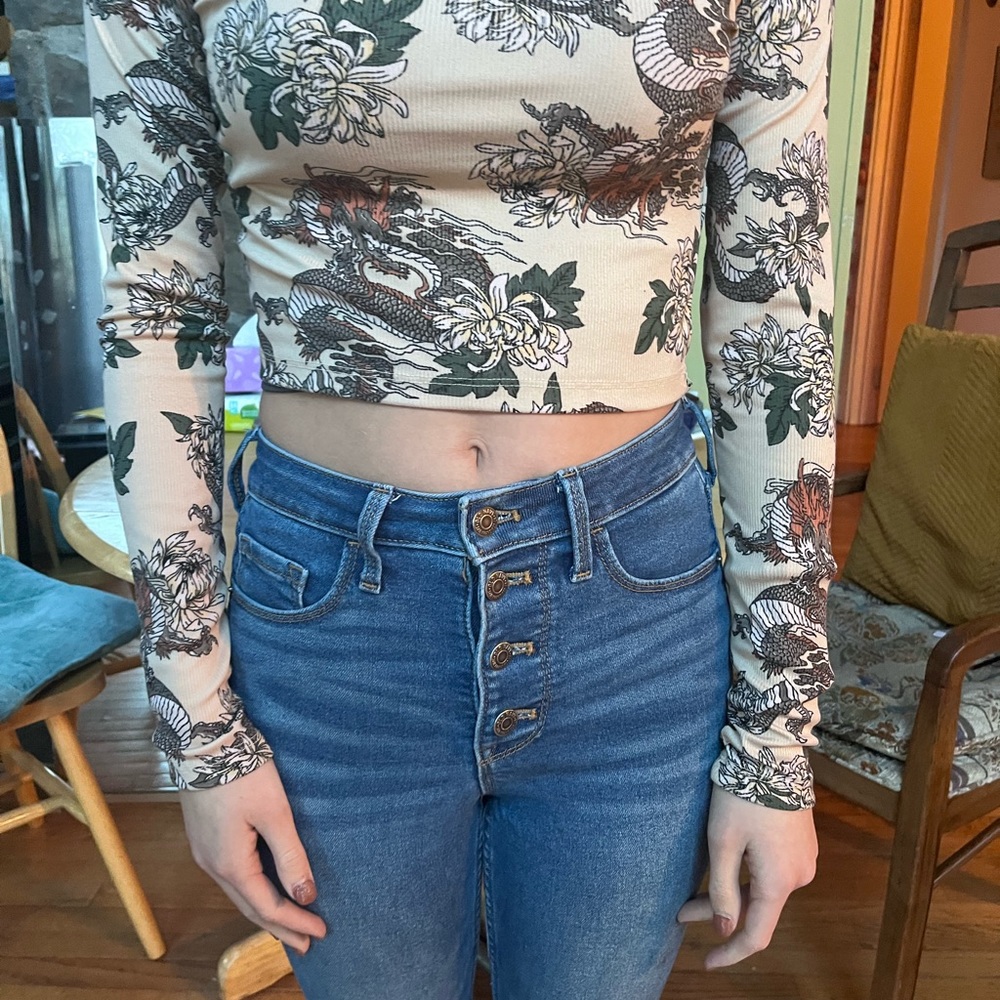 Mock neck long sleeve top